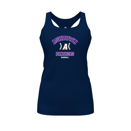 [CUS-DFW-RCBK-PER-NVY-FYS-LOGO3] Racerback Tank Top (Female Youth S, Navy, Logo 3)