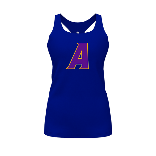 [CUS-DFW-RCBK-PER-RYL-FYS-LOGO1] Racerback Tank Top (Female Youth S, Royal, Logo 1)