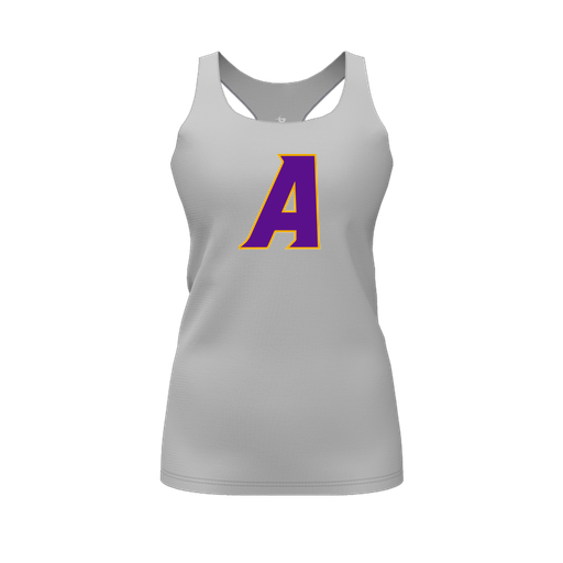 [CUS-DFW-RCBK-PER-GRY-FYS-LOGO1] Racerback Tank Top (Female Youth S, Gray, Logo 1)