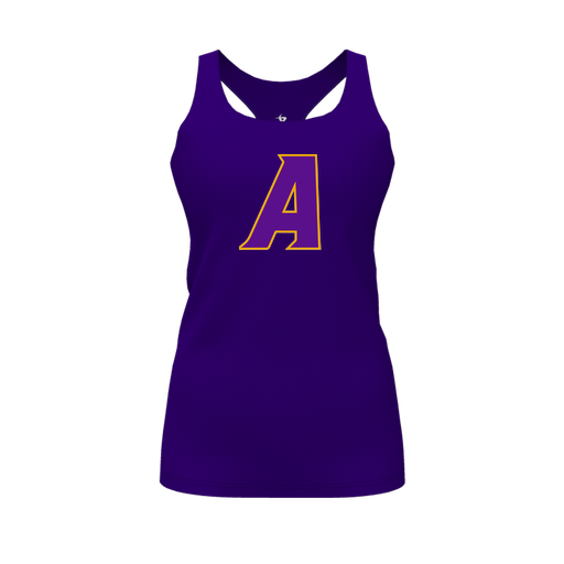 [CUS-DFW-RCBK-PER-PUR-FYS-LOGO1] Racerback Tank Top (Female Youth S, Purple, Logo 1)