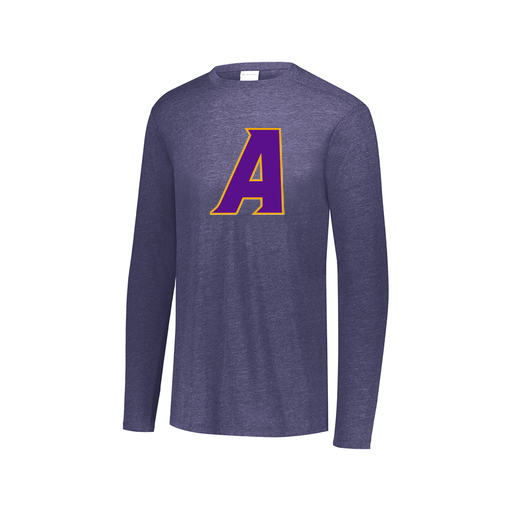 [FTLCUBNV-AXS-LOGO1] Decker Men's Tri-Blend T-Shirt - Long Sleeve (Adult XS, Navy, Logo 1)