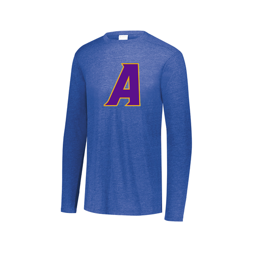 [FTLCUBRY-AXS-LOGO1] Decker Men's Tri-Blend T-Shirt - Long Sleeve (Adult XS, Royal, Logo 1)