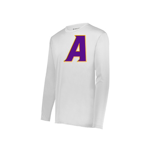 [222823.005.S-LOGO1] Youth LS Smooth Sport Shirt (Youth S, White, Logo 1)