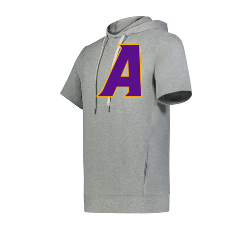 [222605-SIL-YS-LOGO1] YOUTH VENTURA SOFT KNIT SHORT SLEEVE HOODIE (Youth S, Silver, Logo 1)