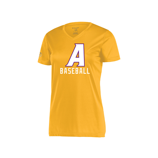 [222820.023.S-LOGO2] Ladies Movement Dri Fit Shirt (Female Adult S, Athletic Gold, Logo 2)